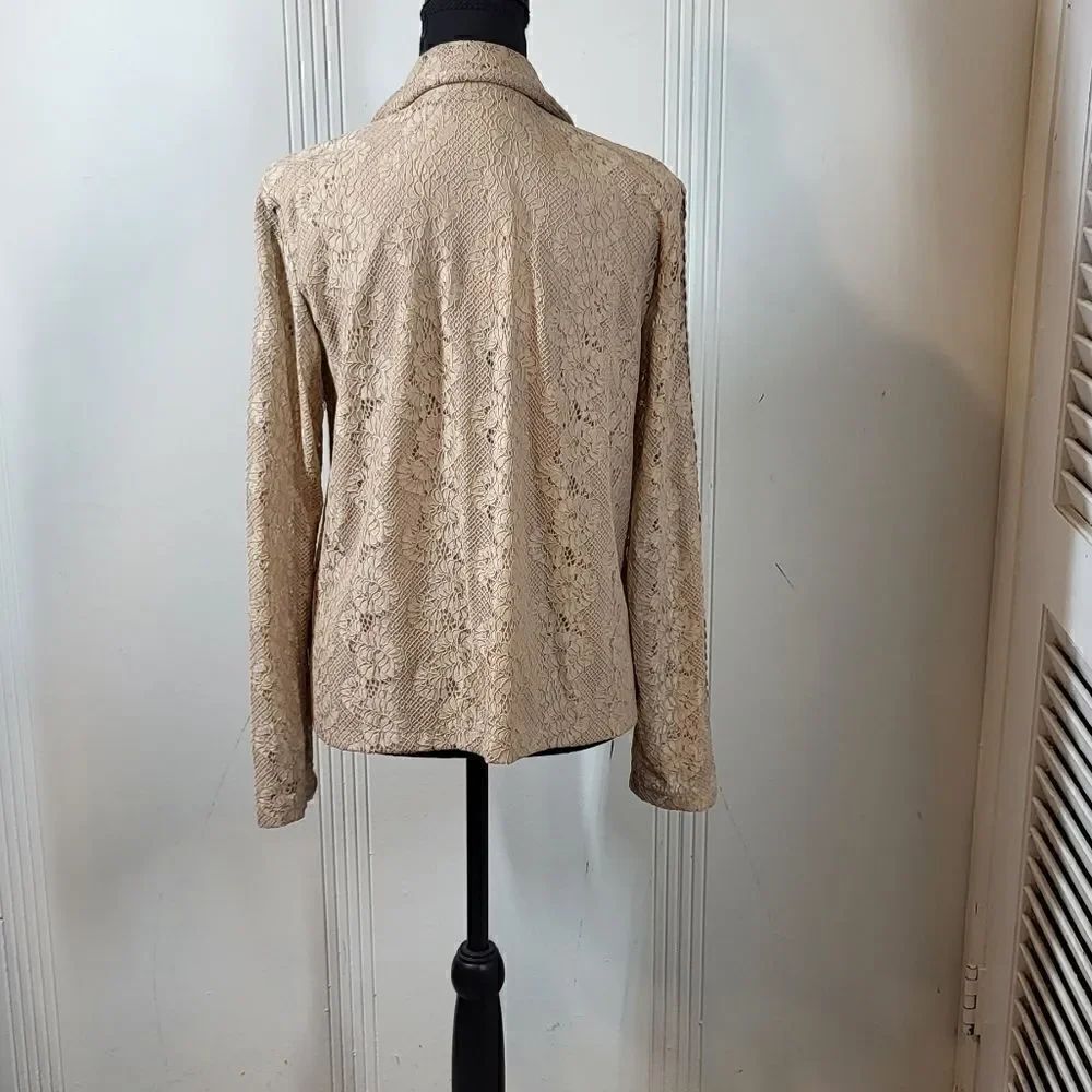 Cable & Gauge Tan Lace Jacket - Picture 3 of 11